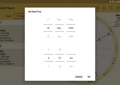 Transit chart details on Android - Astro Gold